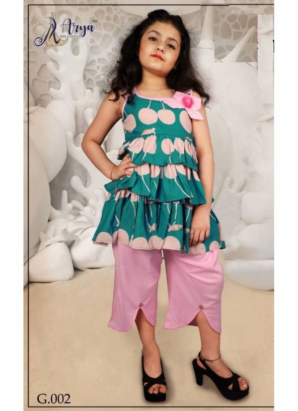Arya Guddee Latest Mix Rayon Top with Plazzo Printed Kids Wear Collection 